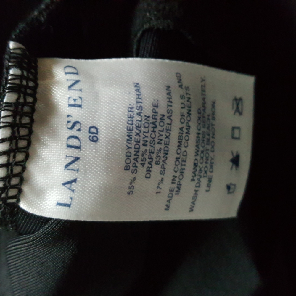 NWOT Lands End black Slender Size 6D swimsuit skirted. - Picture 8 of 12